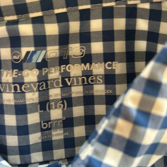 NWT VINEYARD VINE SALTWATER QUARTER ZIP COLOR *NWOT GINGHAM-OTG-BRRRRR/NP Blue